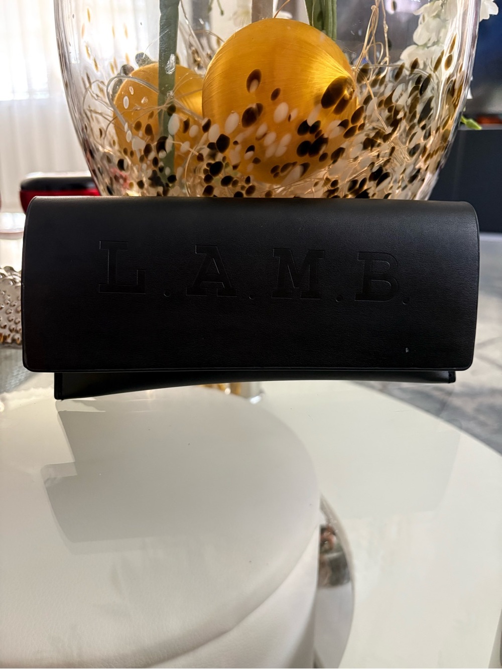 L.A.M.B. Black Embossed Sunglasses Case